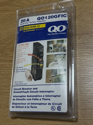 #ad #ad NEW Square D QO120GFIC 20A GFCI Single Pole Ground Fault Circuit Breaker $44.99