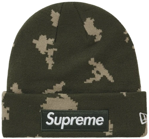 Bonnet Supreme New Era Box Logo (FW21) olive camouflage russe
