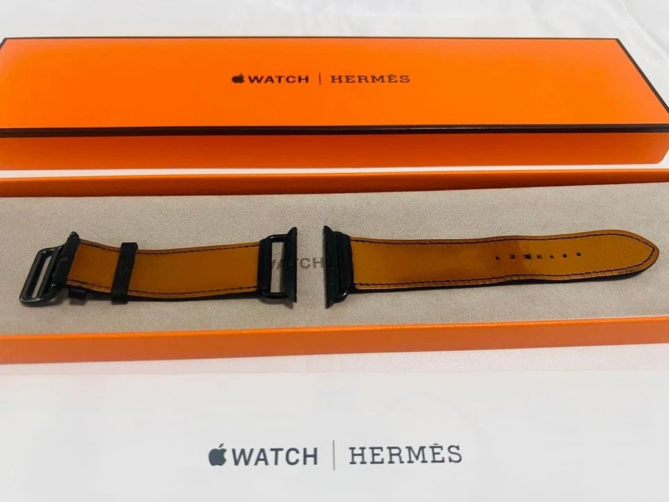 Apple Watch Hermès Attelage Single Tour 44 mm correa de cuero negro usado Foto 4 de 4