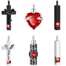Ashes Necklace Urn Jewelry 6 Pcs for Human Ashes Memorial - Men  Women Pendant