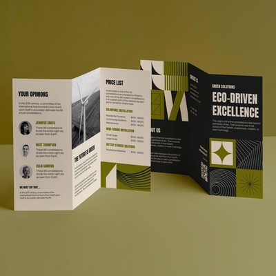 Custom Tri Fold Brochure | 100 lb. Gloss Book | Double Sided