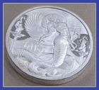 .999 SILVER ANCIENT EGYPTIAN SERIES COBRA GODDESS 2oz UNCIRCULATED ROUND