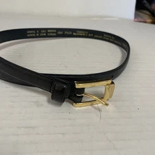LIZ CLAIBORNE vintage women’s black narrow leather belt Sz Small