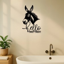 Hello Sweet Cheeks Bathroom Metal Wall Art Fun Decor