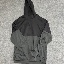 Adidas Hoodie Mens Size M Black Grey Color Block Long Sleeve Athletic Sweatshirt