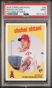 2018 Topps Archives #50 Shohei Ohtani RC Pitching Stance PSA 9