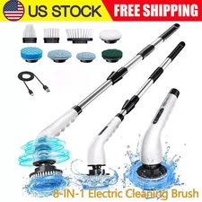 8 IN 1 Electric Spin Scrubber Cordless Power Cleaning Brush Rechargeable Cleaner