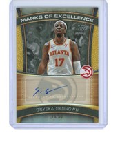 Onyeka Okongwu 2025-26 Topps Marks of Excellence Auto Gold #16/50 Hawks