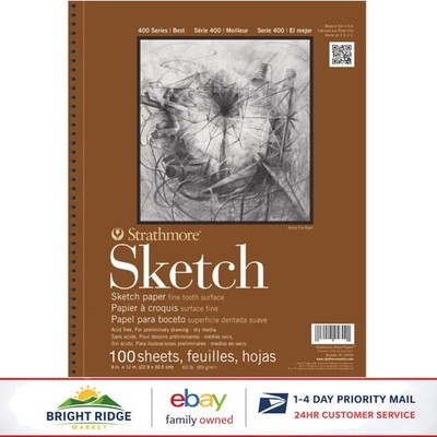 400 Series Sketch Pad 9x12 Inch with 100 Sheets for Drawing and Illustration