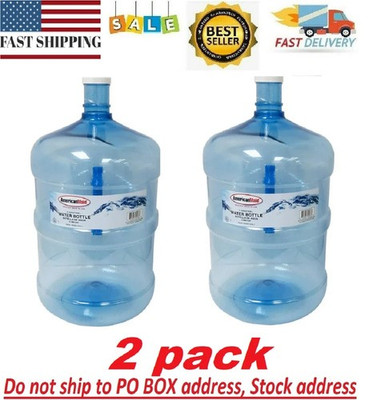 #ad #ad Large Reusable 5 Gallon Water Bottle Jug Container BPA Free Home Office 2 Pack $34.97