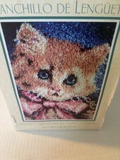 New Wonderart Latch Hook Kit Prize Kitty Kitten Cat Craft Pet 15" X 20" 426145