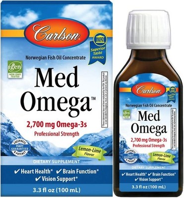 Carlson - Med Omega, 2700 mg Omega-3s, Norwegian Fish Oil, Sustainably Sourced,