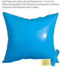 New Rainflow Pillow for Above-Ground Pools - 4 x 4 Ft Air Pillow for under cover