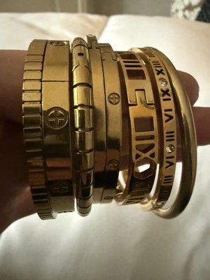 7 Stck. Mode Muster Metall Manschette Armband Set für Frauen