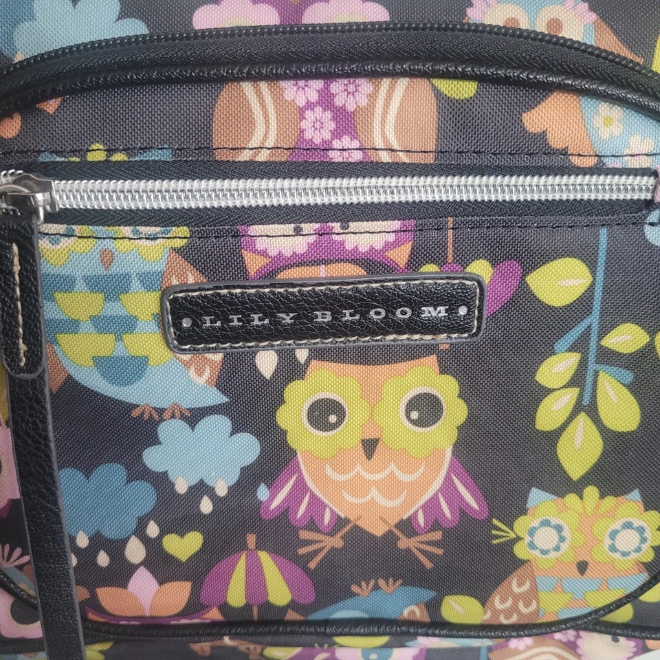 Bolso Bandolera Lily Bloom Cartera Estampado Búho "What a Hoot" Negro Colorido Informal Foto 4 de 4