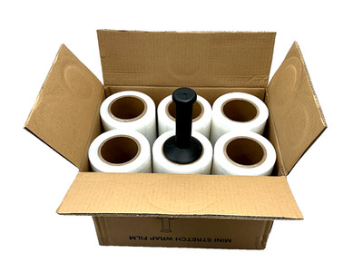 5'' in. x 1000FT 80 Gauge 12 Rolls Stretch Shrink Film Hand Wrap + Handle