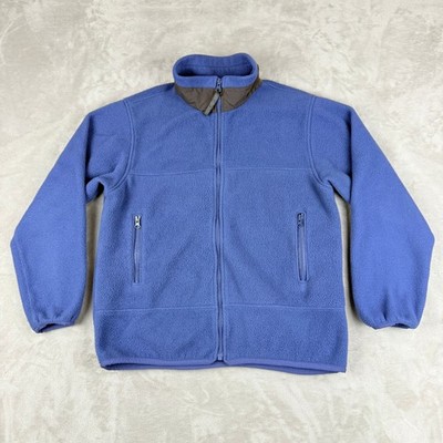 VTG Lands End Jacket Women M 10-12 Savoy Blue Polartec Fleece Outdoors USA Made