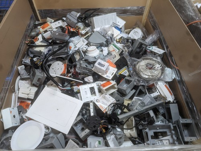 #ad 25 LBS Bulk Assorted Electrical; Boxes Fittings Fixtures Cords Outlet Covers $42.46