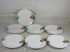 7 X Antique Art Deco Hand Painted Paragon Floral Side Plates 