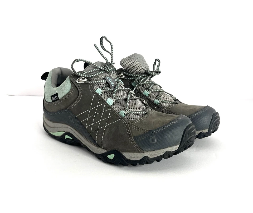 Size 6.5 Oboz Women’s Sapphire and Mint Low Hiking Shoes Waterproof Outdoor - Image 2 of 4
