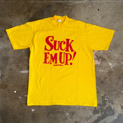 70s VINTAGE SUCK 'EM UP HAWAII VACATION SOUVENIR T-SHIRT SZ S HI