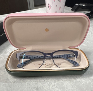 kate spade new york CAROLINA Womens Blue Floral Full Rim Eyeglasses 53-16-135
