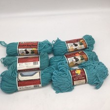 Aunt Lydia's Heavy Rug Yarn 6 Skeins Caribbean Blue  Turquoise Crochet Knitting