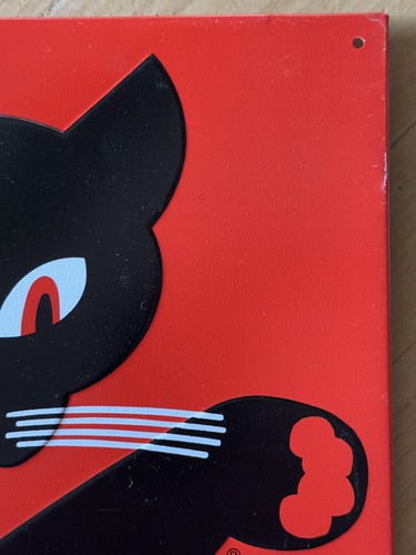 "CAT'S PAW" EMBOSSED METAL SIGN (11"x 11") Vintage AAA Sign USA VERY GOOD COND. - Picture 4 of 10