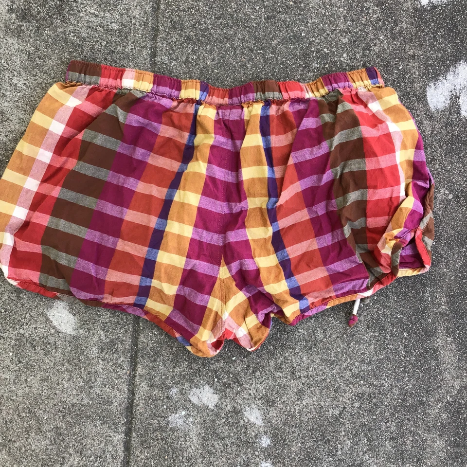 Roxy Shorts Womens M Medium Plaid Summer Casual Pockets - Image 3 of 4