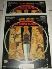 MURDER ON THE ORIENT EXPRESS - 2 SelectaVision Video MOVIE Discs 14" X 13"