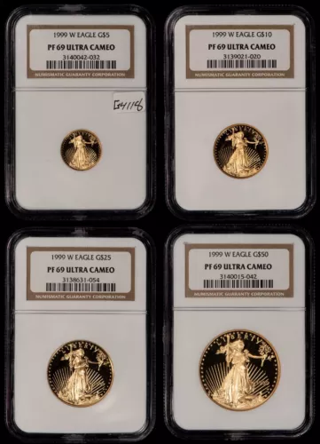 1999-W American Gold Eagle 4-Coin Proof Set - NGC PF 69 UC - 1.85 AGW - G4118