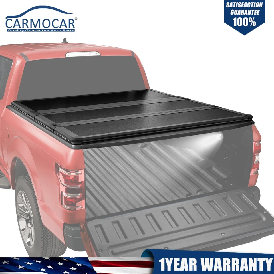 6.8FT Bed Hard Tri-Fold Tonneau Cover For 1999-2023 Ford F250 SuperDuty - Image 3 of 4