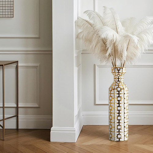 White with Golden Vase for Modern Home Decoration, 24.4 Inch Tall Floor Vases fo - Bild 3 von 7