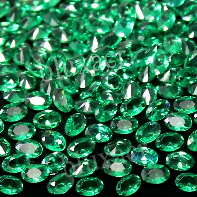 Certified Natural MUZO Green Emerald 6x4 mm Oval Calibrated Gemstone 10 Pcs Lot