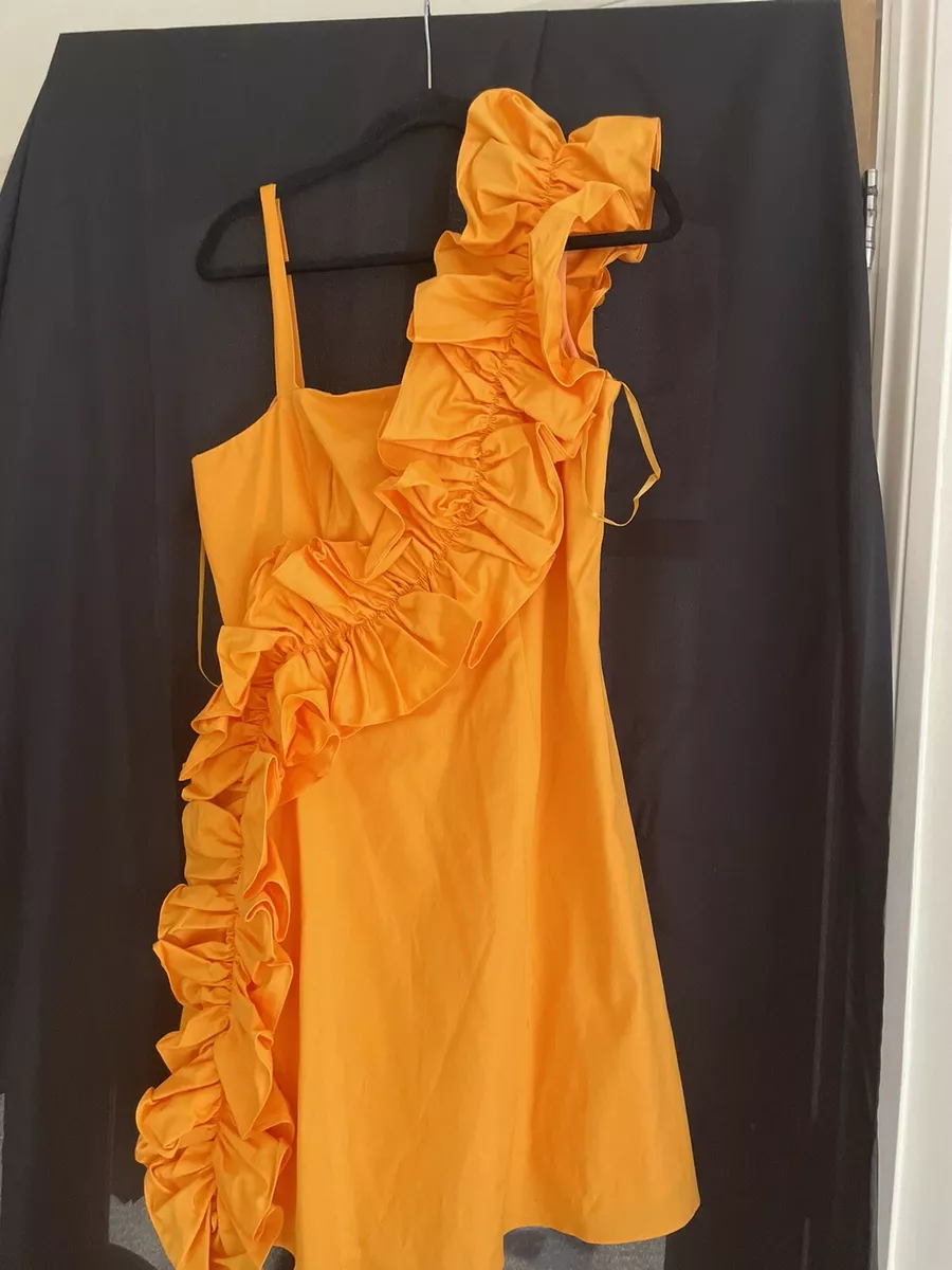 Ruffle orange cheap dress