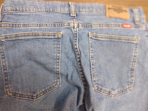 Wrangler Straight Fit Jeans Boys Size 16 Husky Blue - Picture 4 of 6