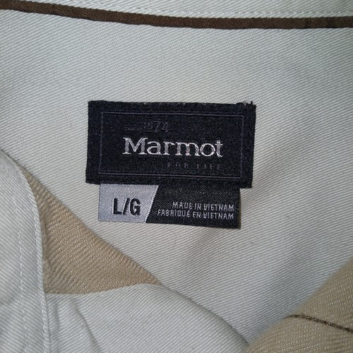Camisa ligera con botones de franela Marmot senderismo exterior talla grande caqui bronceado excelente en excelente estado - Imagen 2 de 18