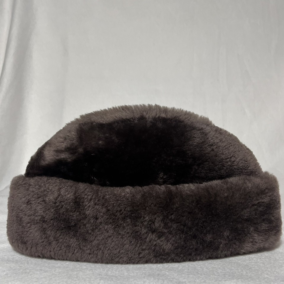 Vtg 60s 70s LL Bean Shearling Ear Flap Hat Mouton Lamb Mens L New Water
