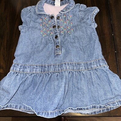 gap denim flower dress Pleated Denim Maxi Dress