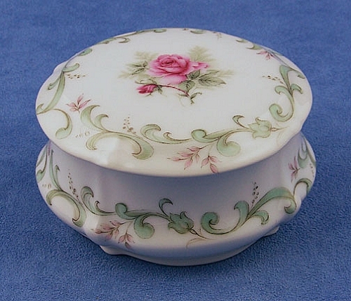 French Limoge "Picardy" Tray Oval Apothecary Jar Trinket Box Jewelry Tumbler Cup - Picture 14 of 15