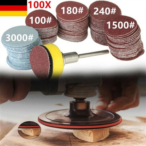 100 Tlg Schleifscheiben Pads Schleifpapier Orbital Haken Schleife Grit 100-3000- - Picture 3 of 14