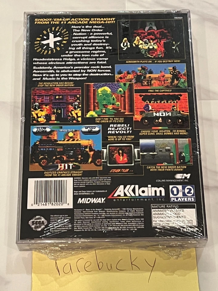Revolution X (Sega Saturn) NEW SEALED US VERSION, MINT CONDITION, RARE! - Image 2 of 2