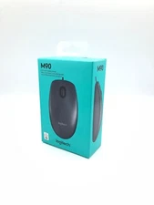 Logitech M90 Wired USB Optical Mouse For Pc Laptop Computer Scroll Wheel Mice UK