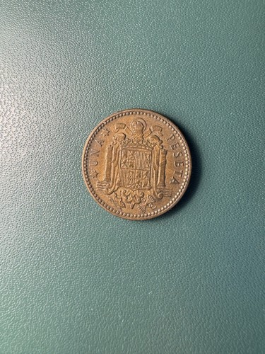 1953 Spain 1 Peseta Coin- Minted 1956 - Franco Era, Vintage Spanish Collectible - Picture 2 of 2
