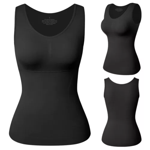 Women Cami Shaper with Built in Bra Tummy Control Sleevess Tank Top Shapewear - Picture 13 of 20
