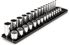 3/8 Inch Drive 12-Point Socket Set with Rails, 30-Piece (1/4-1 in.)
