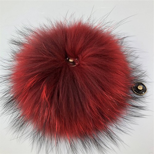 13 colores 6" Pelota de pompón de piel de mapache real con botones a presión zapatos sombrero hágalo usted mismo accesorios - Imagen 13 de 40