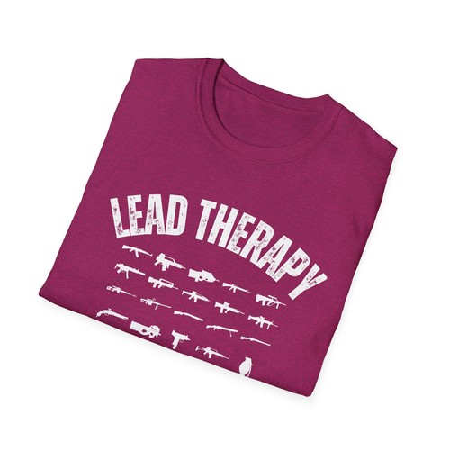 Gun Lover Lead Therapy Shooting Range Unisex T-Shirt Second Amendment Tee - Picture 17 of 37