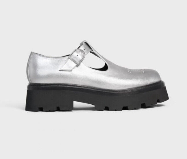Celine bulky metallic calfskin Mary Jane platform shoes