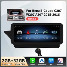 10.25'' 2+32GB Android 13 Screen CarPlay BT Radio GPS Benz E coupe C207 A207 CAM